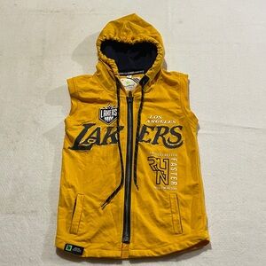 Bambini lakers Yellow Sleeveless Hoodie for Kids basketball jersey